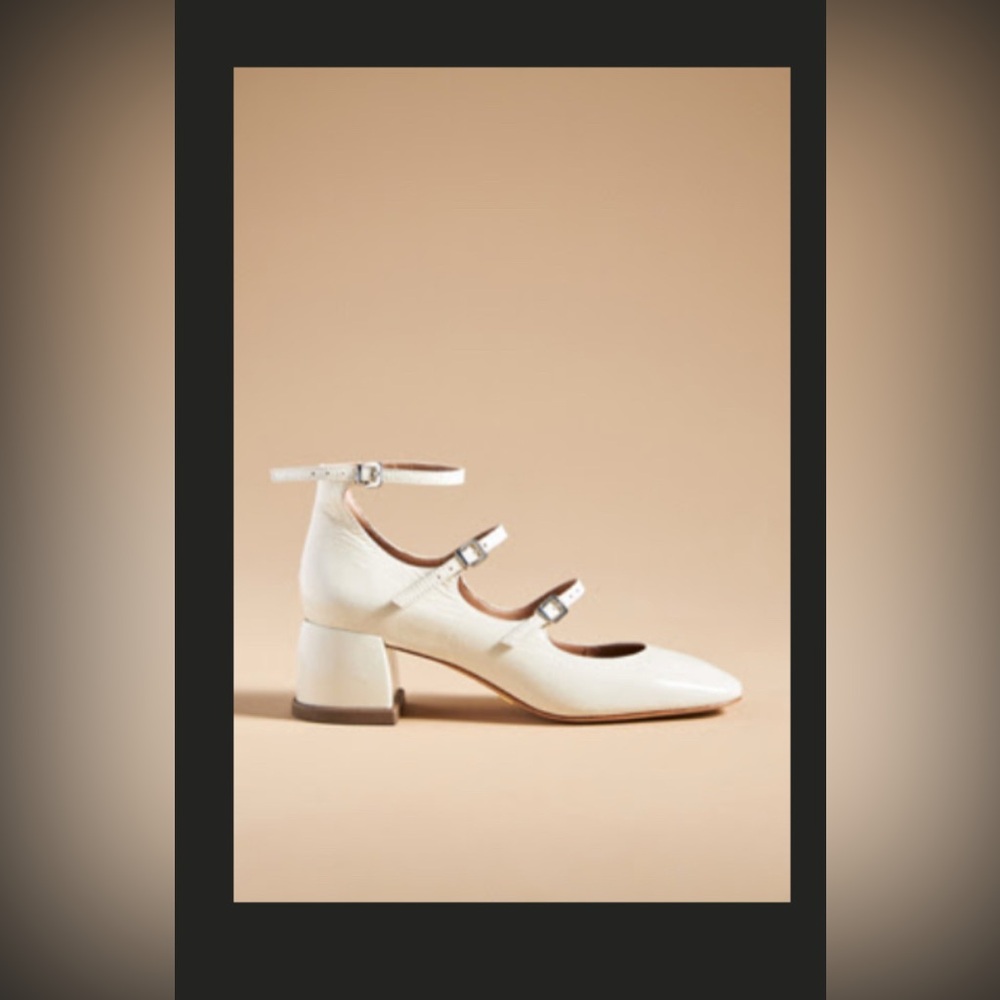 Anthropologie Cream Strappy Heels